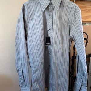 Nordstrom two.am grey stripes dress shirt nwt